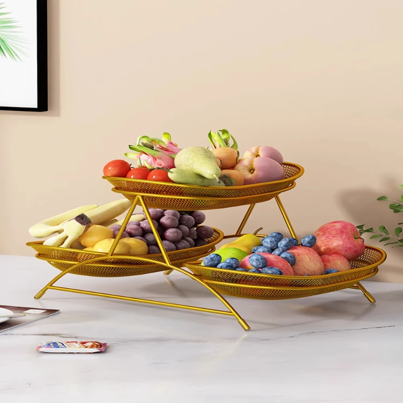 水果盘多层创意零食架厨房客厅桌上水果篮茶点托盘家用茶几水果架