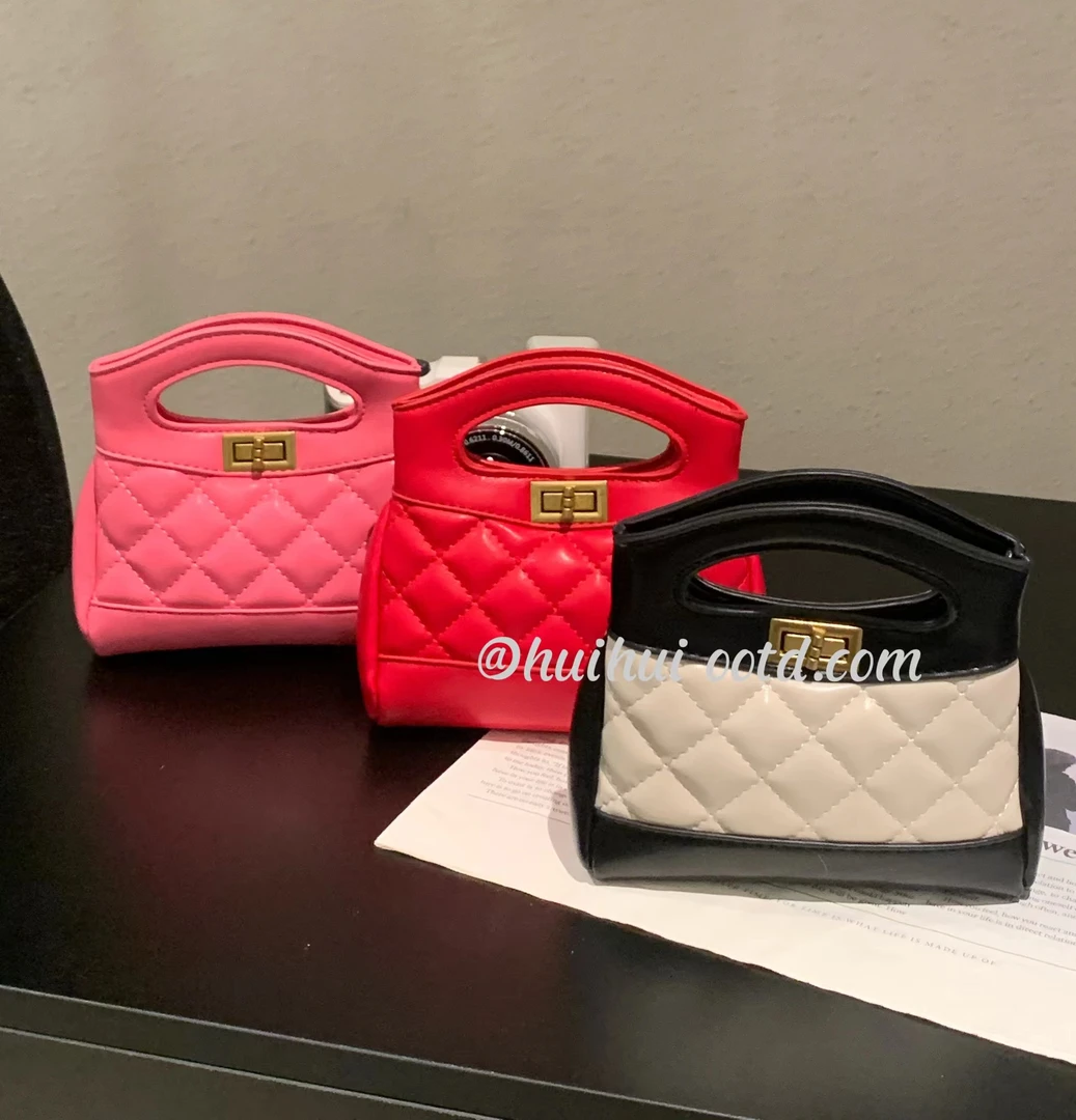 HuiHui【巧妙搭配】小香风手拎手提单肩斜挎跨口红小包包女包（A370)
