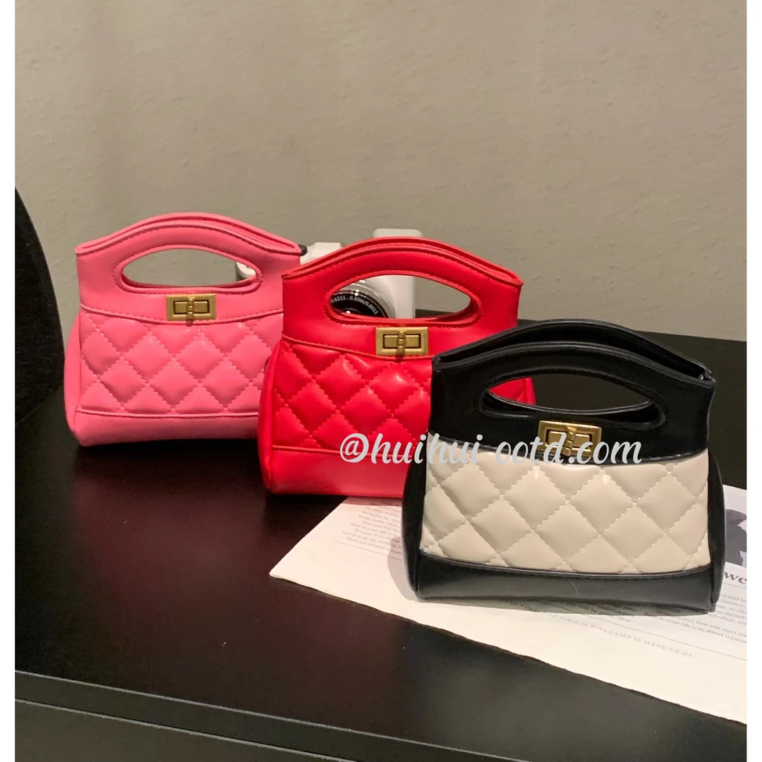 HuiHui【巧妙搭配】小香风手拎手提单肩斜挎跨口红小包包女包（A370)