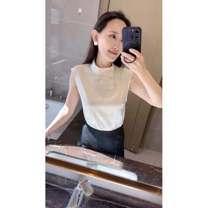 衬衫-515054中式精致提花无袖