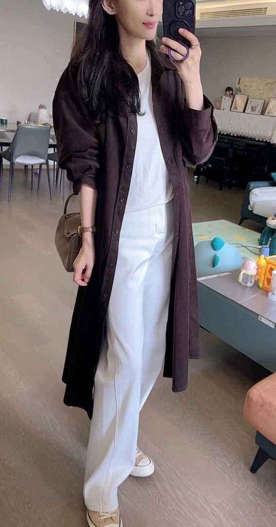 牛仔裤-1067-1斜线条设计白色百搭高腰