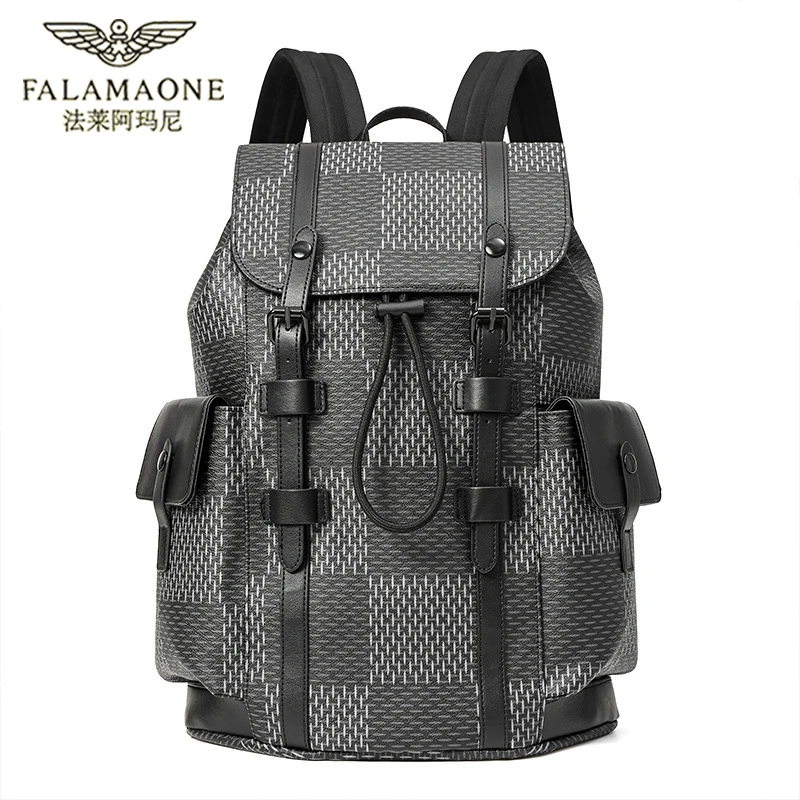 法莱阿玛尼正品男士双肩包商务轻奢时尚休闲潮流高档大容量电脑包