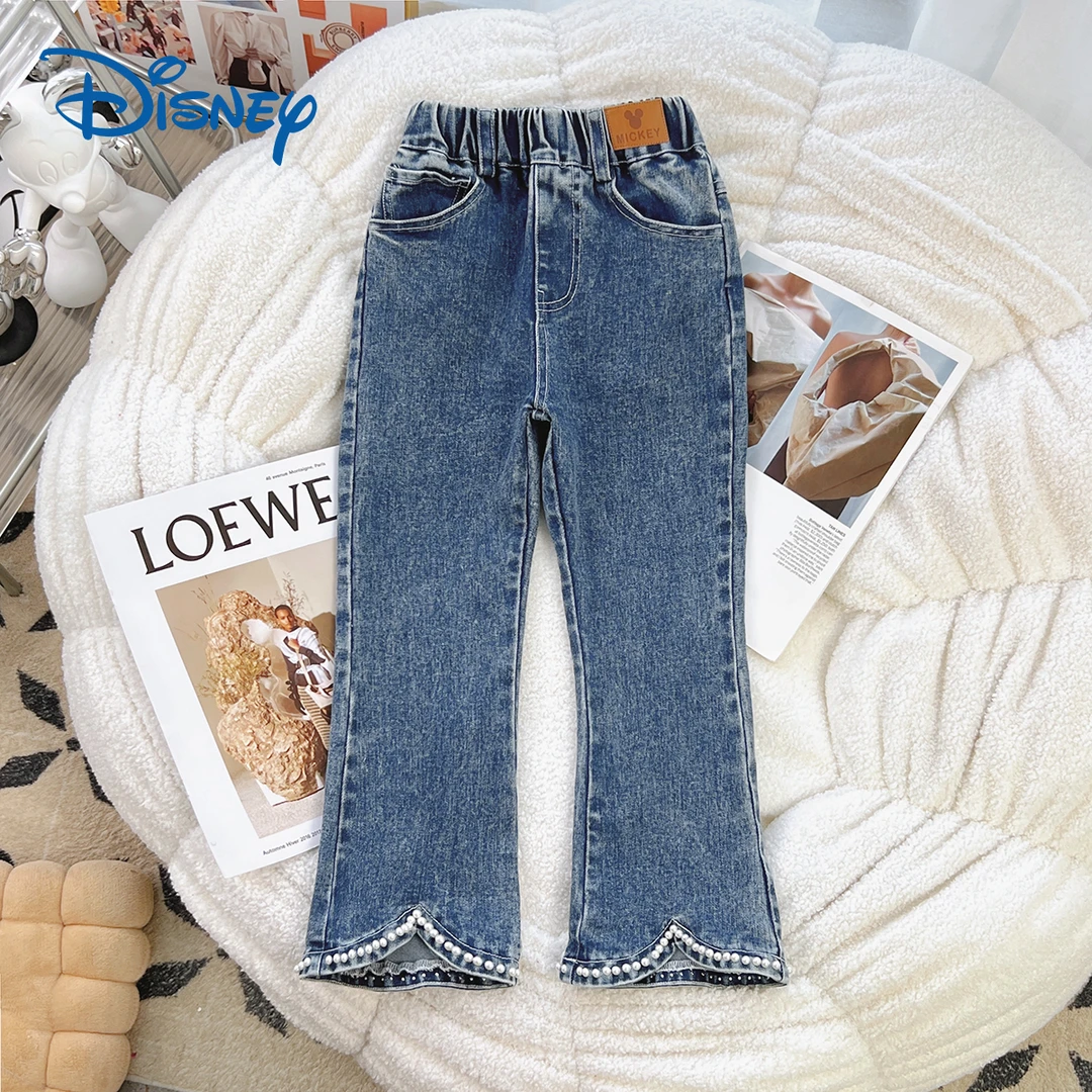 Disney/迪士尼女童牛仔裤秋季中大童松紧腰秋款儿童裤-XRE3NK057