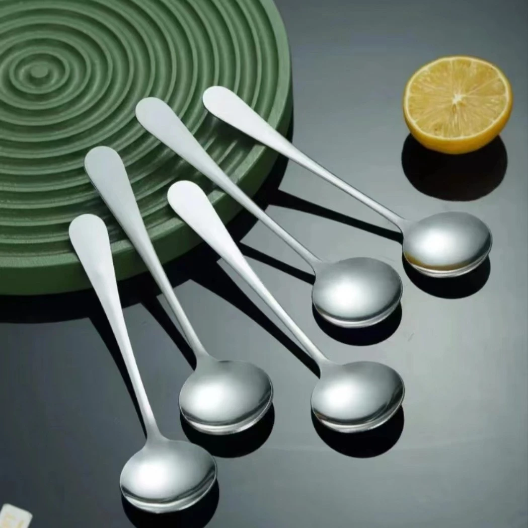6把不锈钢餐具高便携勺甜品家用饭勺网红勺子YFJ汤匙韩吃饭学生MJ