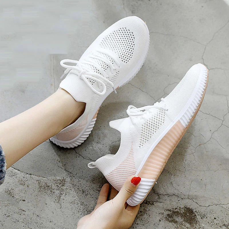 2024春夏新款潮运动百搭休闲女鞋子飞织轻便网鞋跑步鞋透气旅游鞋