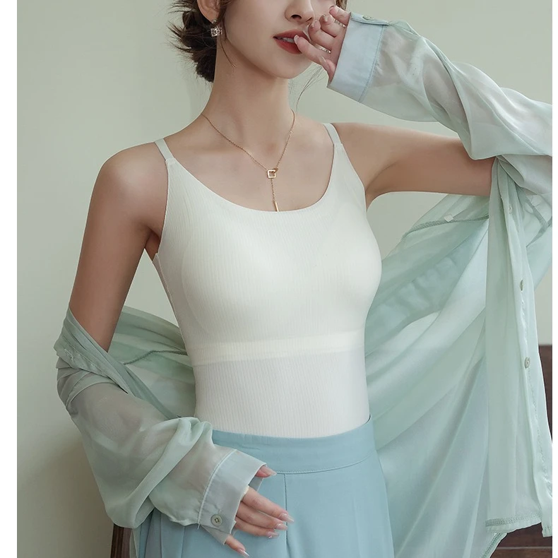 【高端定制】聚拢美背夏季冰感性感吊带瑜伽文胸背心网红无痕外穿女