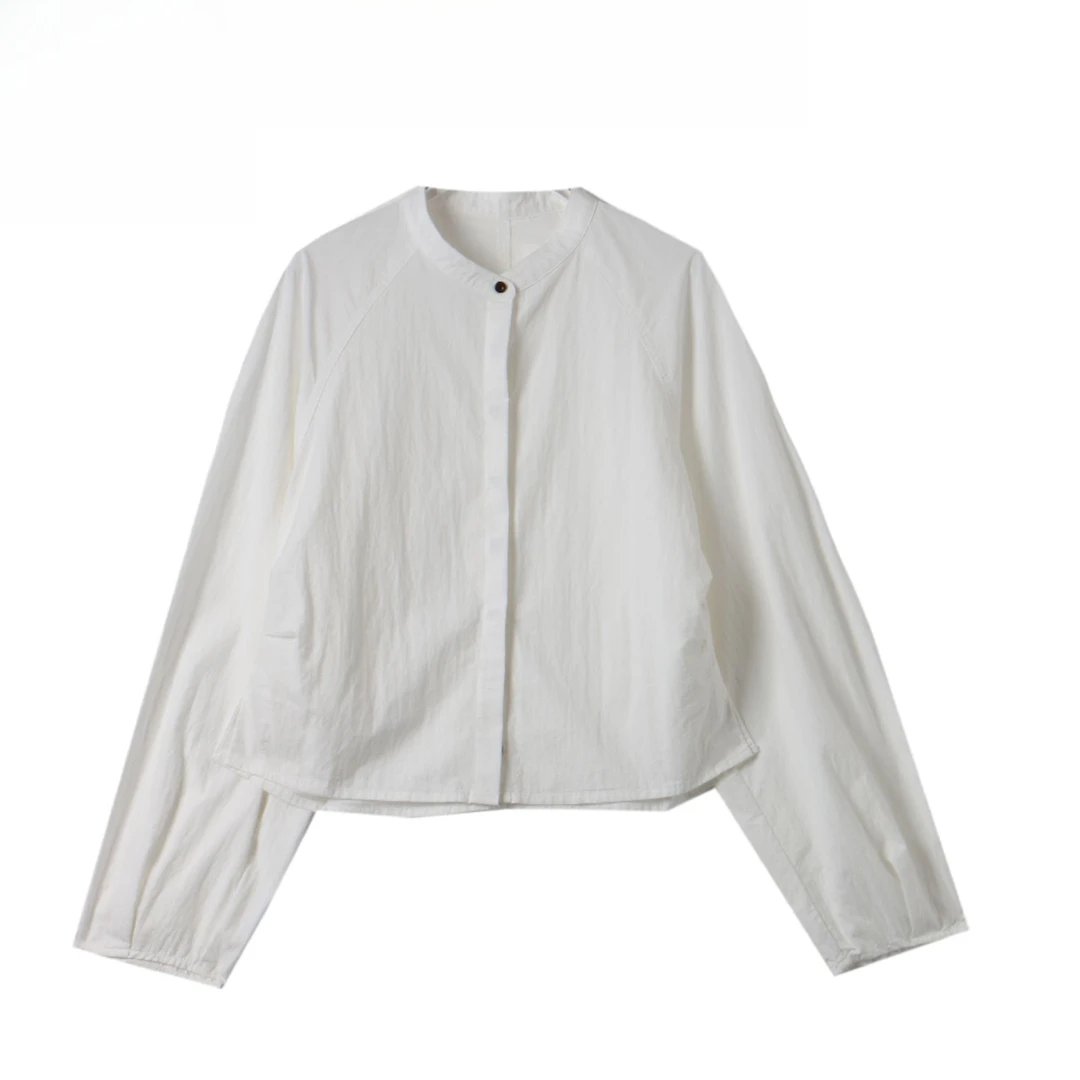 欧货2025春季新款纯色宽松休闲百搭短款衬衫夹克外套女上衣SY037