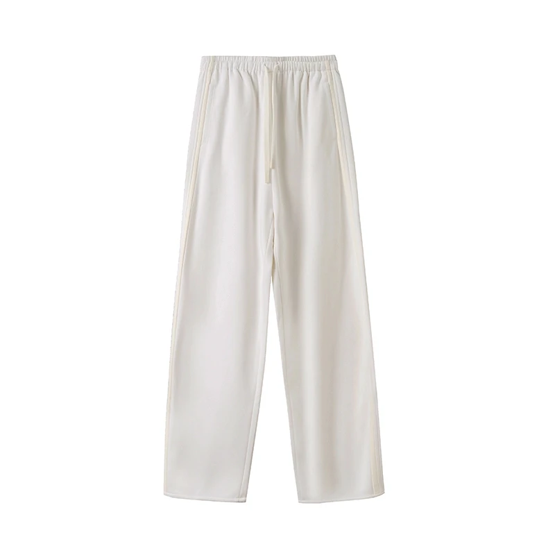 【韵律交白】原创设计冬季新款白色运动潮百搭款保暖慵懒随意休闲裤