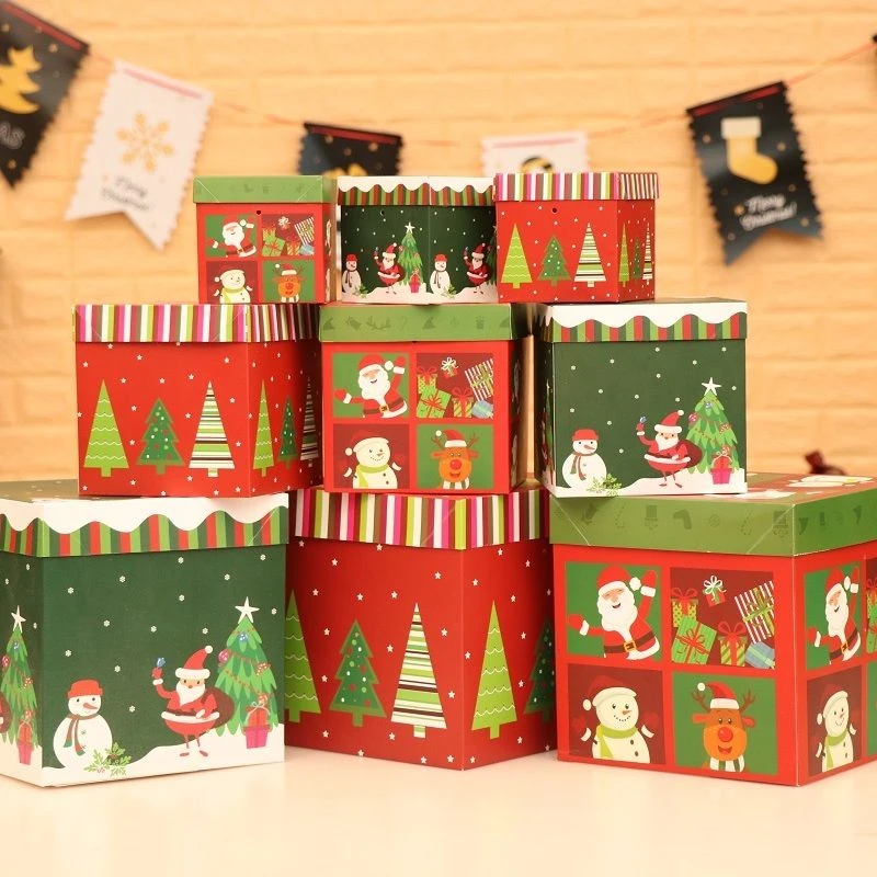 圣诞装饰礼盒摆件圣诞节苹果盒商场酒店店铺场景布置圣诞礼物盒