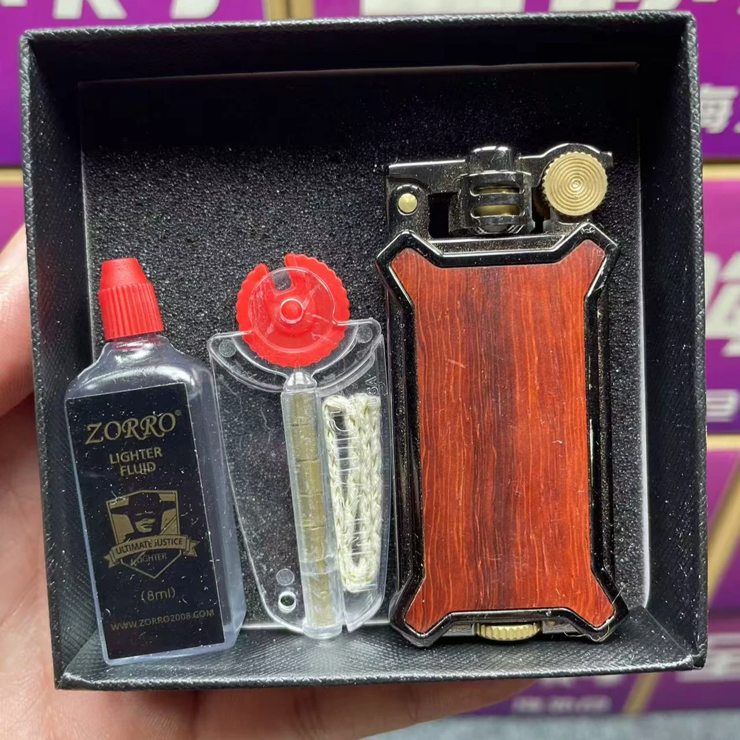 CHIEF/首领319小叶紫檀煤油打火机按压老式砂轮点火经典