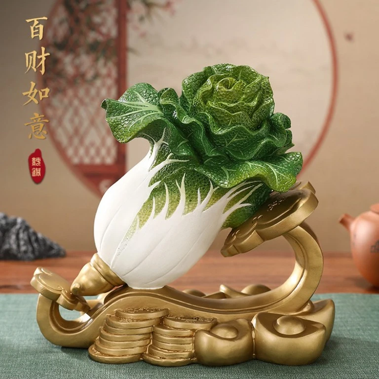 《百财如意》全铜办公室白菜摆件乔迁新居开业高档礼品 中秋送礼