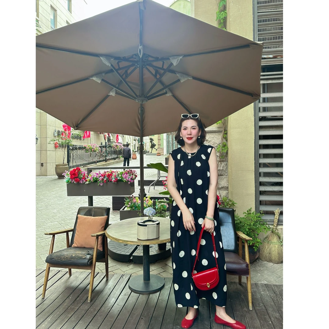 木子静−【白桃汽水】夏季时尚气质显瘦棉绸背心连衣裙（有口袋）