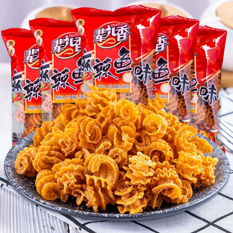 辈儿香麻辣鱼味卷93克大包八爪烧比萨卷8090后怀旧零食解馋零食