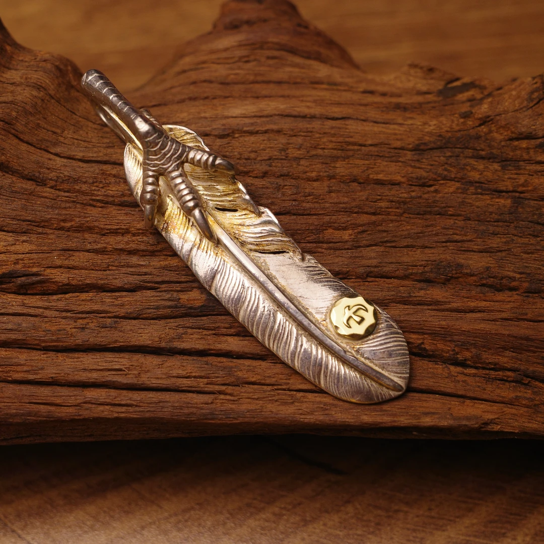 925银银制品 中古鹰爪点金 爪毛 项链吊坠 Goros高桥吾郎