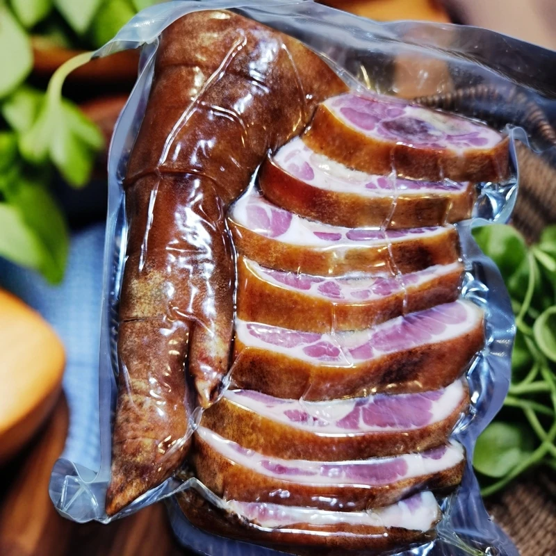 【秋茂源】传统农家烟熏腊猪蹄猪前脚腊味特产家乡烧洗切真空包装