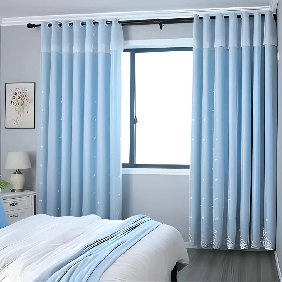 卧室窗帘遮光2025新款客厅成品飘窗落地简约现代浙江绍兴柯桥窗帘