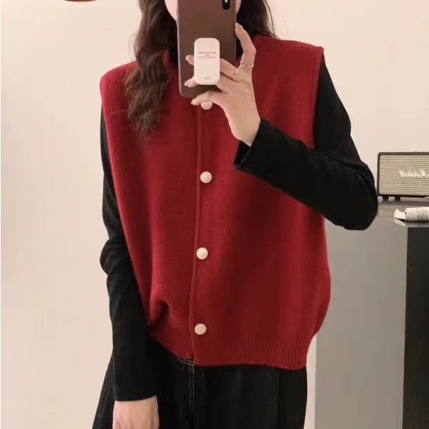 秋冬时尚休闲百搭毛衣开衫马甲