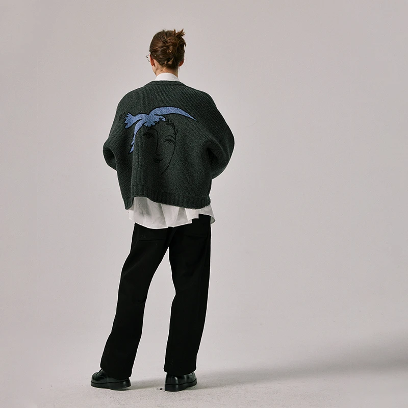 Amicus Animae 油画和平鸽开衫毛衣