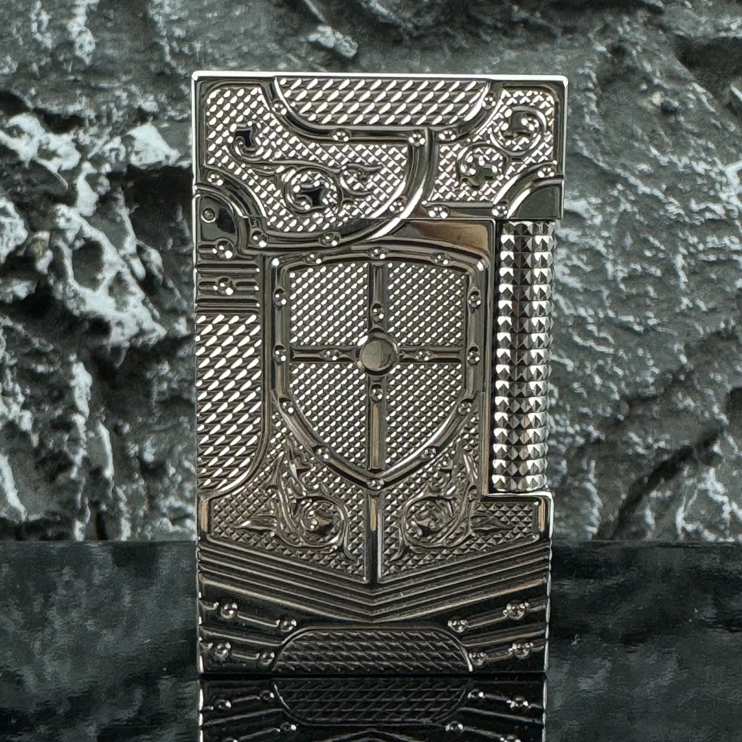 卡路圣盾骑士气体银色复古打火机侧滑朗声时尚潮流个性男士送礼45