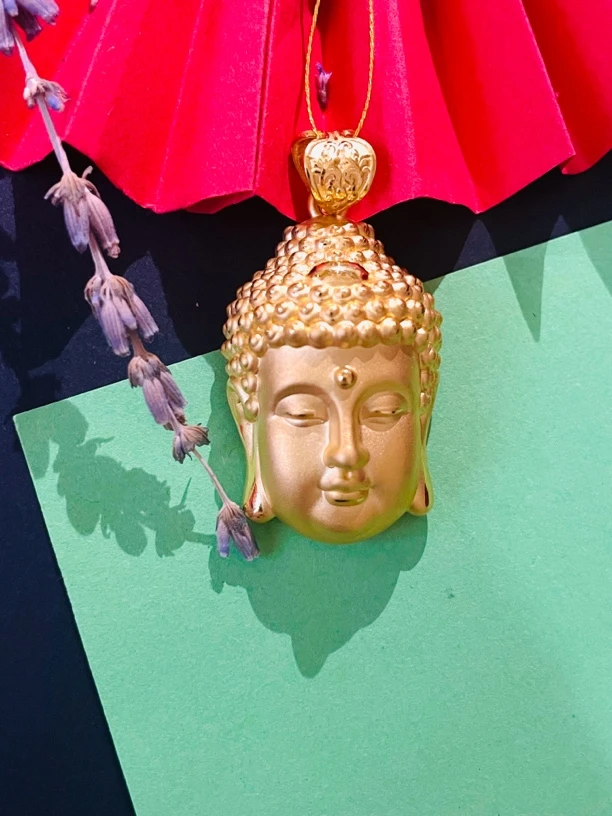 丽雅珠宝,足金999佛头吊坠