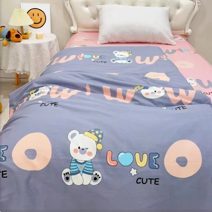 《纯棉斜纹棉》睡眠熊灰高支斜纹全棉面料