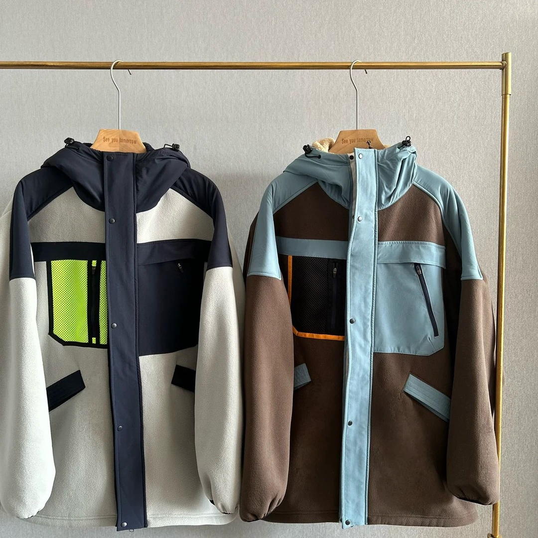 2024秋季新款保暖抓绒连帽棉衣6C1176