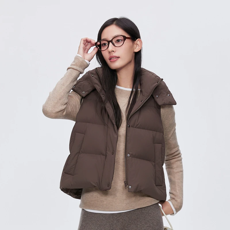 波司登24年秋冬新款舒适生活松弛感保暖短款马甲羽绒服B40145292