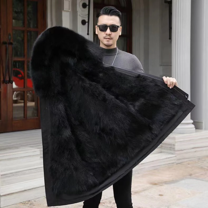 佳依派克 BBEA1男士时尚款派克服外套休闲保暖(狐狸毛)冬季大码
