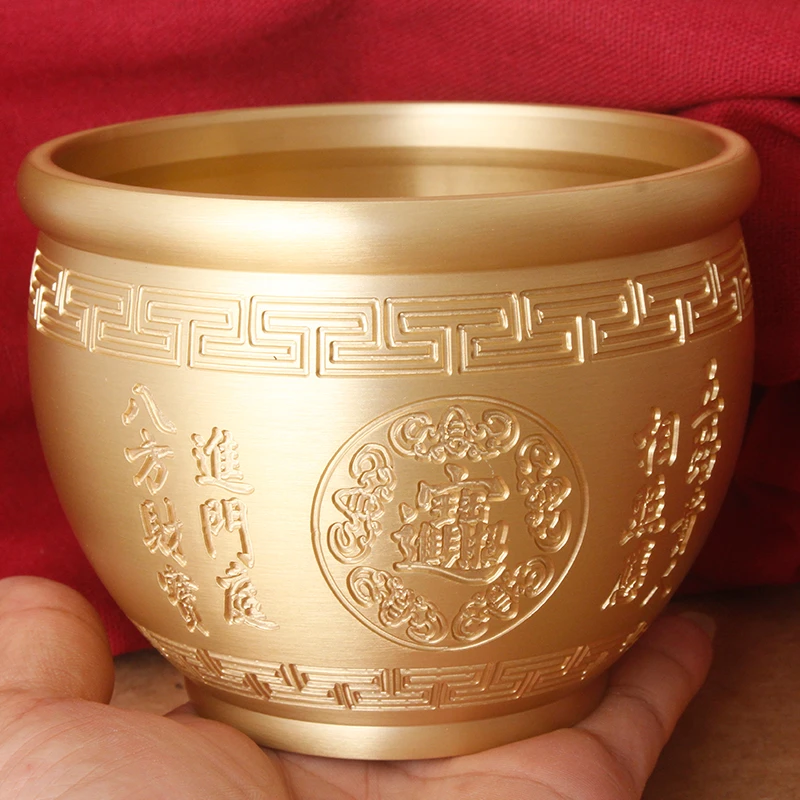 黄铜雕刻福字缸福气满满缸