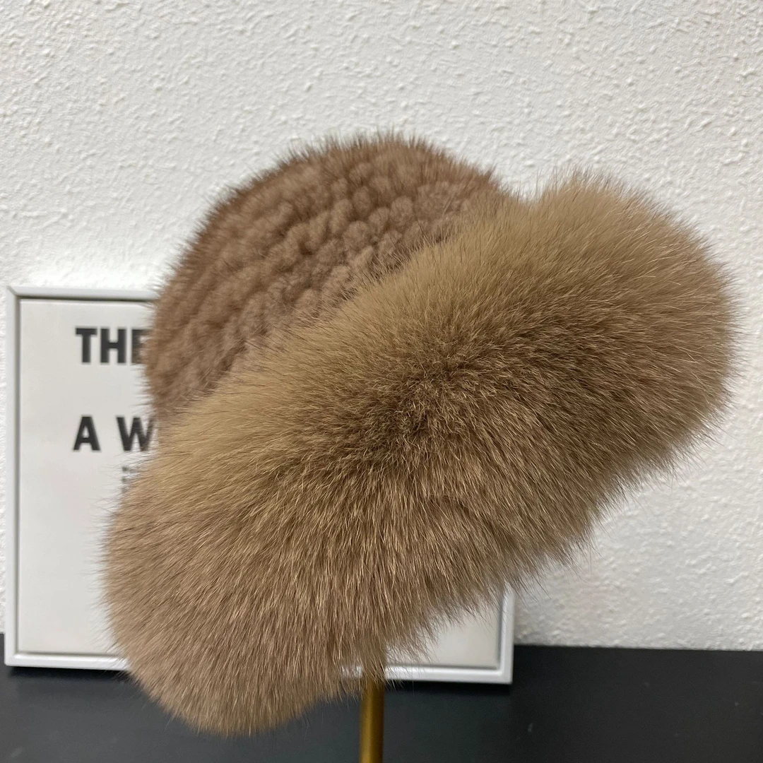 2024新款水貂毛加狐狸毛高奢帽子