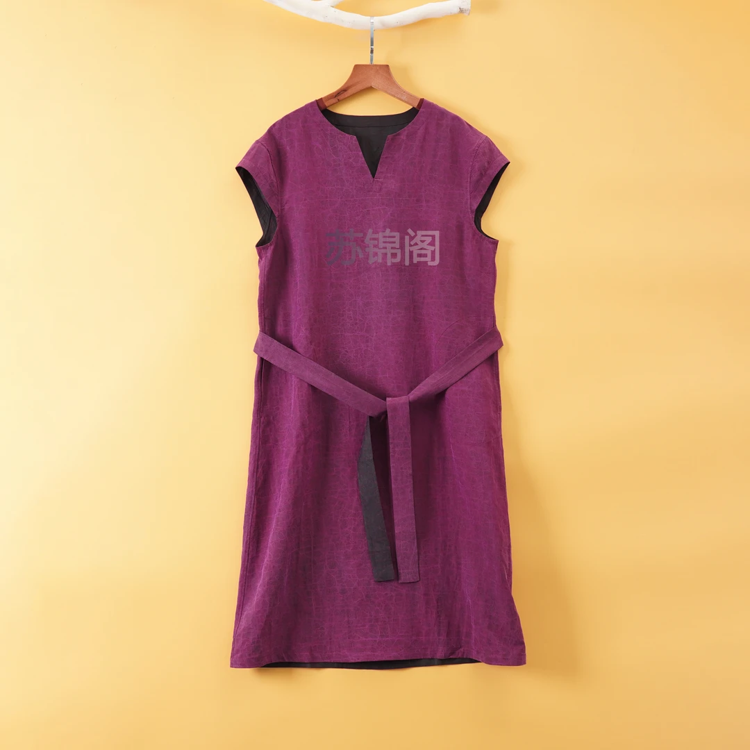 415-9-86171桑蚕丝香云纱彩龟2024爆款双面双穿桑蚕丝连衣裙时尚