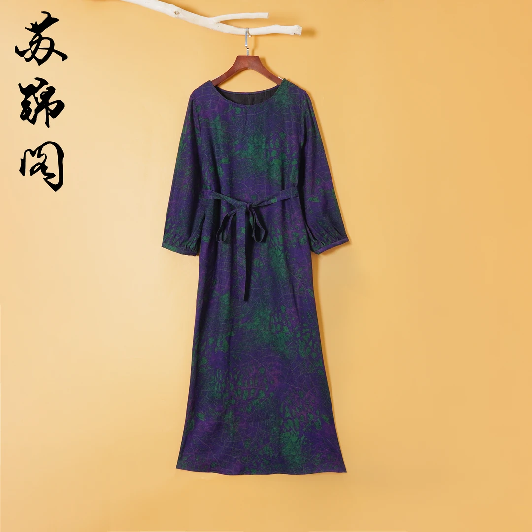 1706-86330新款气质上档次百分百桑蚕丝香云纱连衣裙高贵高档高端