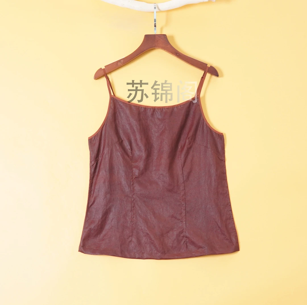 1439-0373新款高档洋气百分百桑蚕丝香云纱吊带高贵休闲百搭