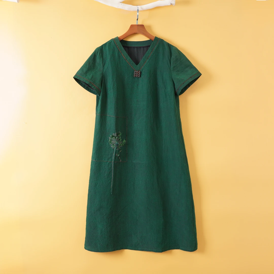 186-5-23929-桑蚕丝龟纹香云纱高品质新款高定高档新中式连衣裙