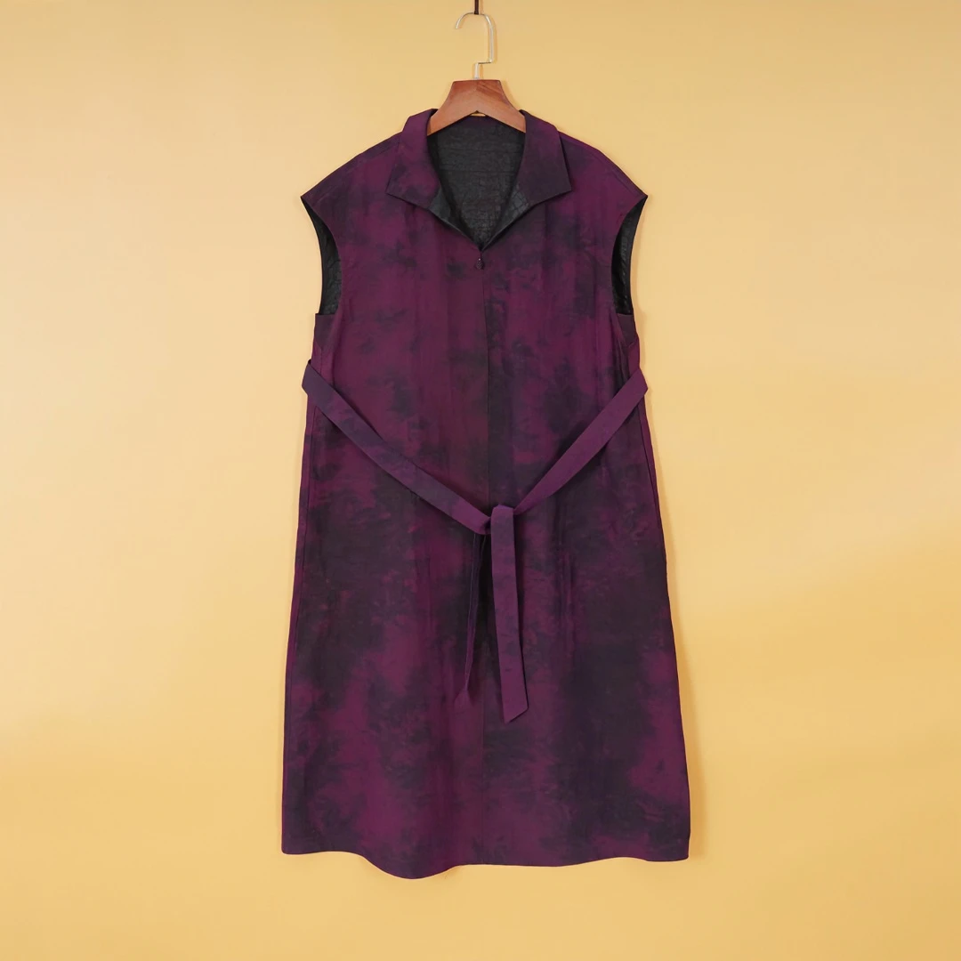 598-9-8605桑蚕丝香云纱双面双穿时尚新中式女士复古连衣裙网红