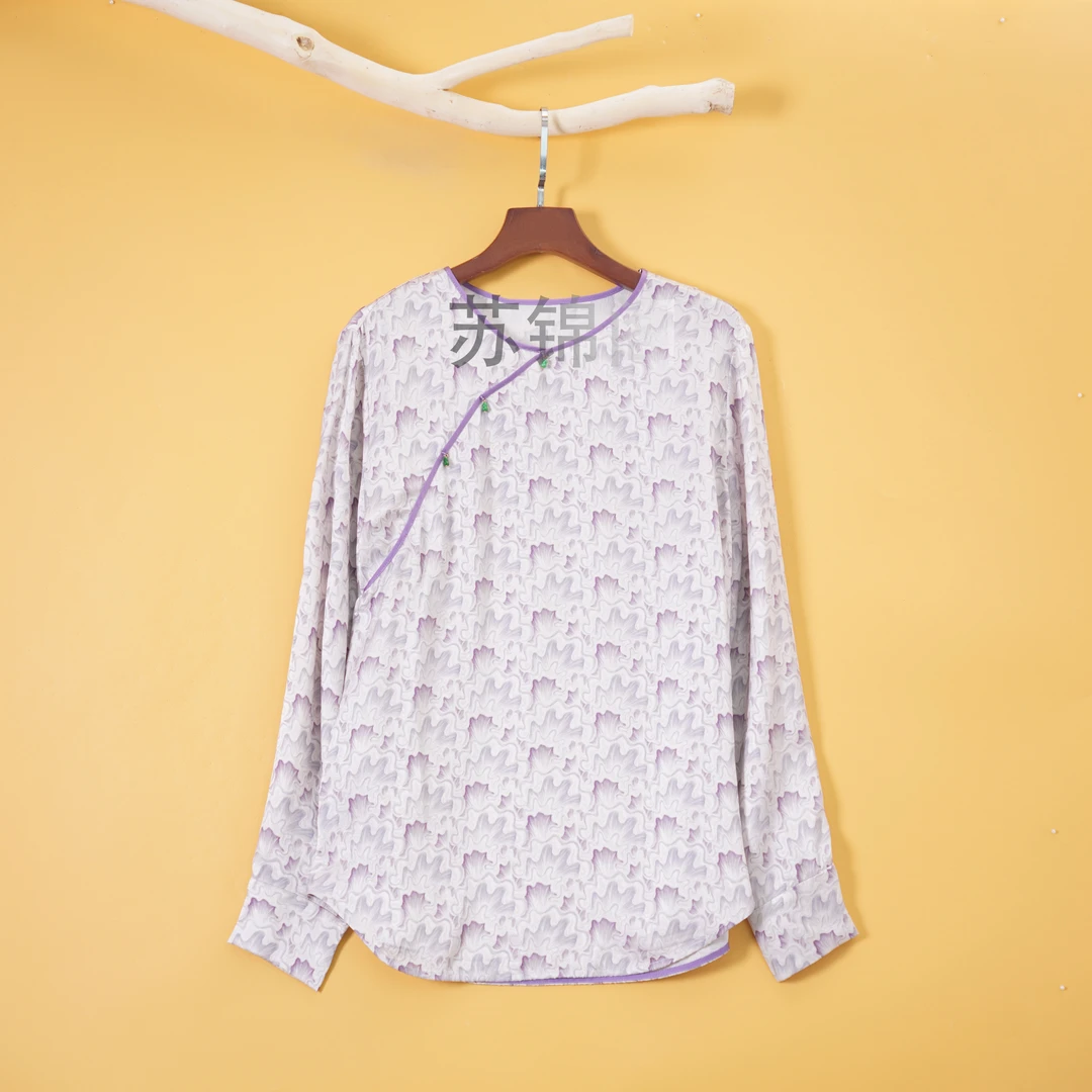 1410-E2061新款爆款正品百分百桑蚕丝香云纱真丝衬衫时尚长袖