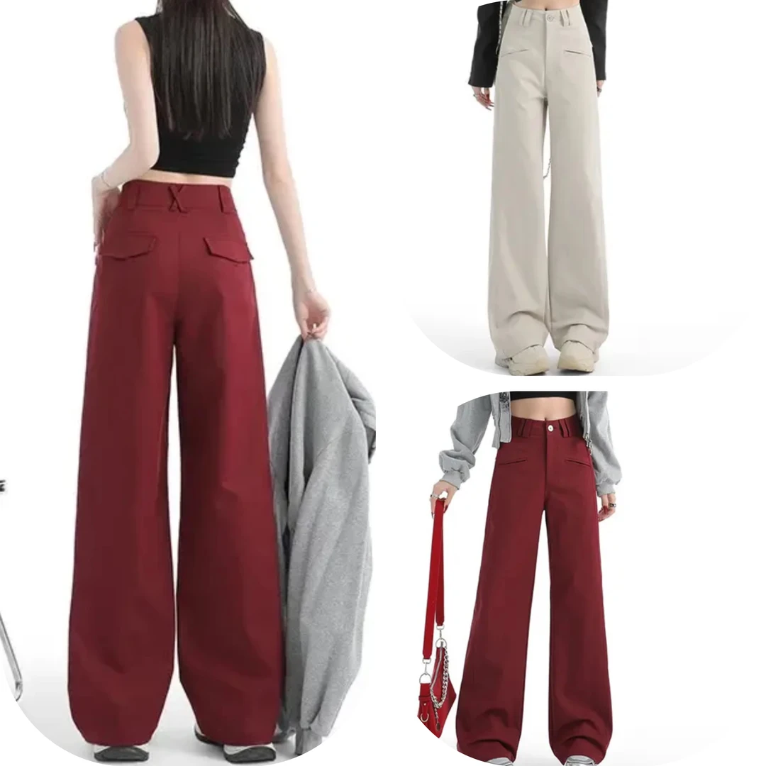 阔腿休闲女高腰宽松直筒裤子1606（M）