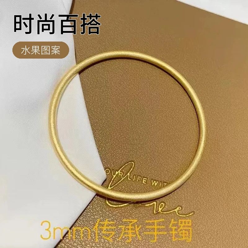 铜合金手镯 女手镯古法传承手镯仿真手环实心素圈时尚百搭