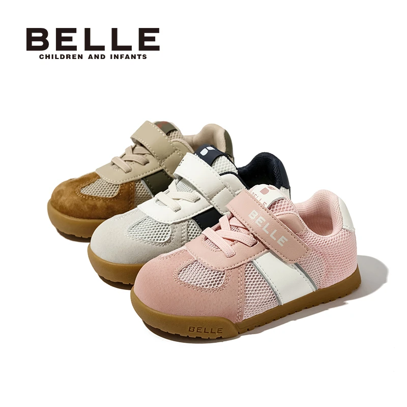 百丽24夏季新款软底学步鞋儿童女童夏季透气小童网面婴童DE4335