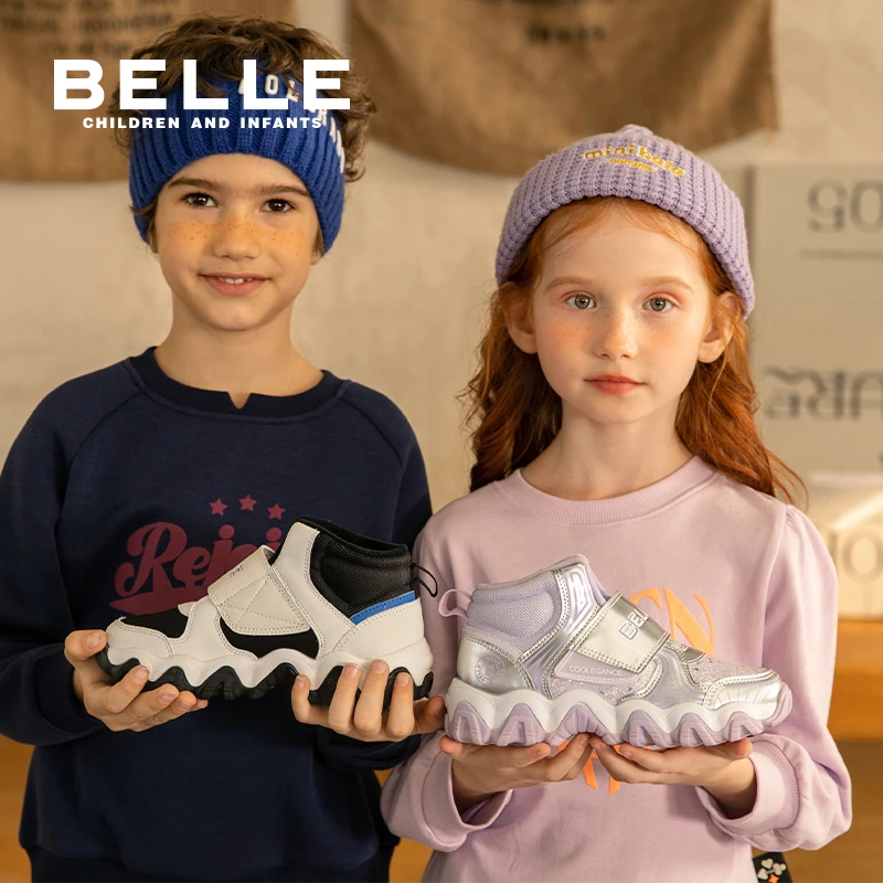 【小棉袄】百丽儿童24冬季女童保暖高帮休闲运动鞋男童潮DE4550