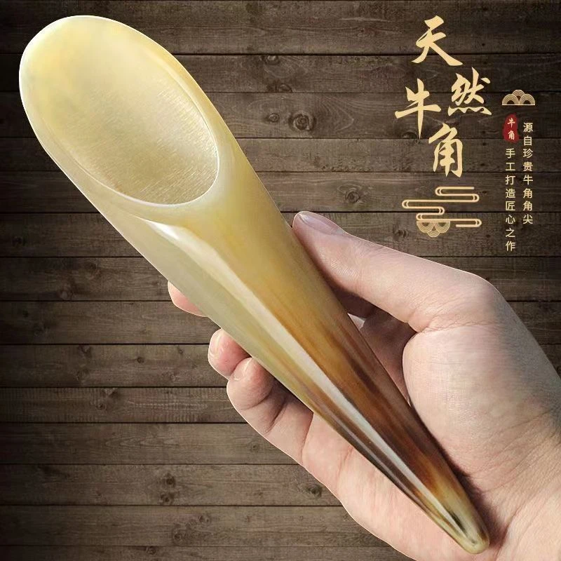 牛角刮痧桶牛角茶勺牛角梳子刮痧板按摩器牛角尖刮痧筒厂家批发