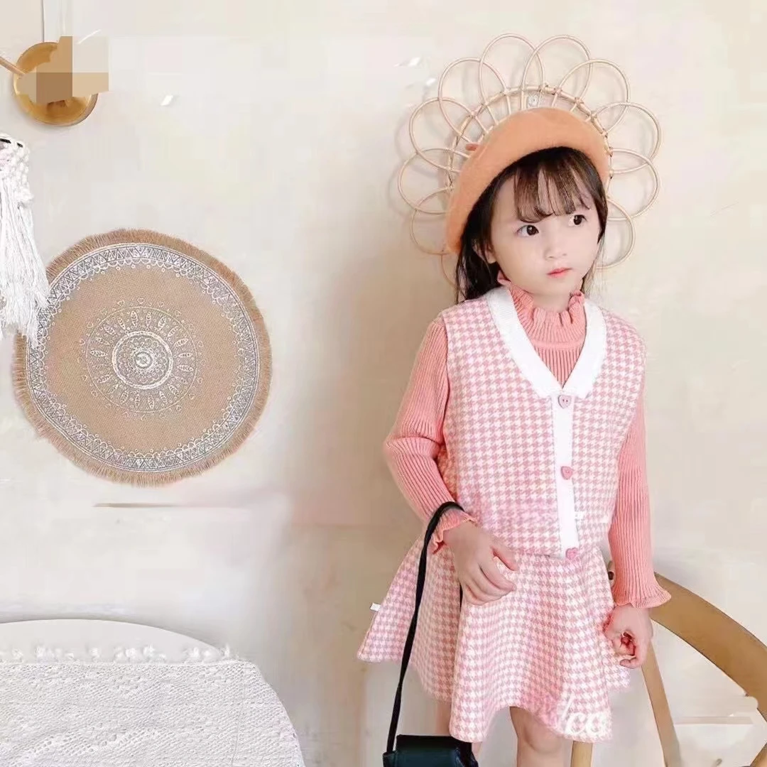 女童春秋2024新款洋气时髦小女孩套装潮流儿童时尚可爱毛衣套裙
