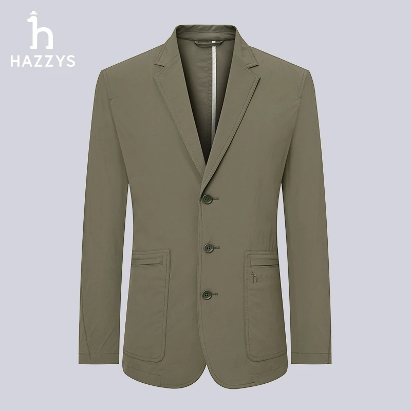 Hazzys哈吉斯春秋经典外套男宽松商务休闲西服上衣时尚西装潮男装