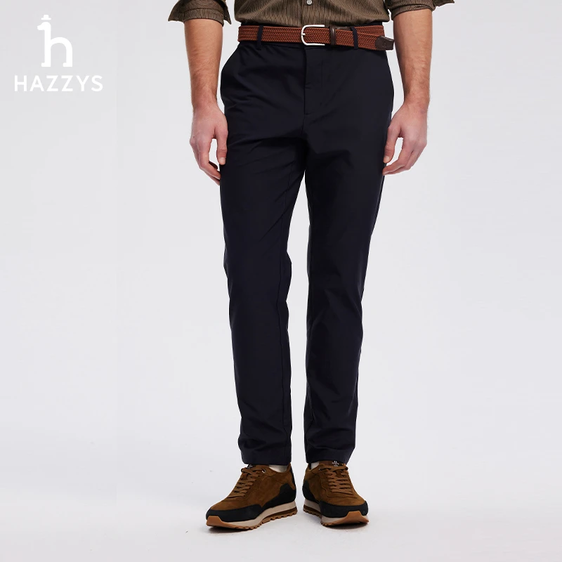 Hazzys哈吉斯秋季男士休闲裤舒适通勤百搭磨毛长裤合体锥形裤