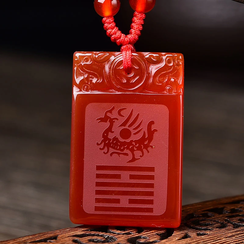 五行补火的饰品离卦缺火喜火天然红玛瑙吊坠离为火卦喜火朱雀挂件
