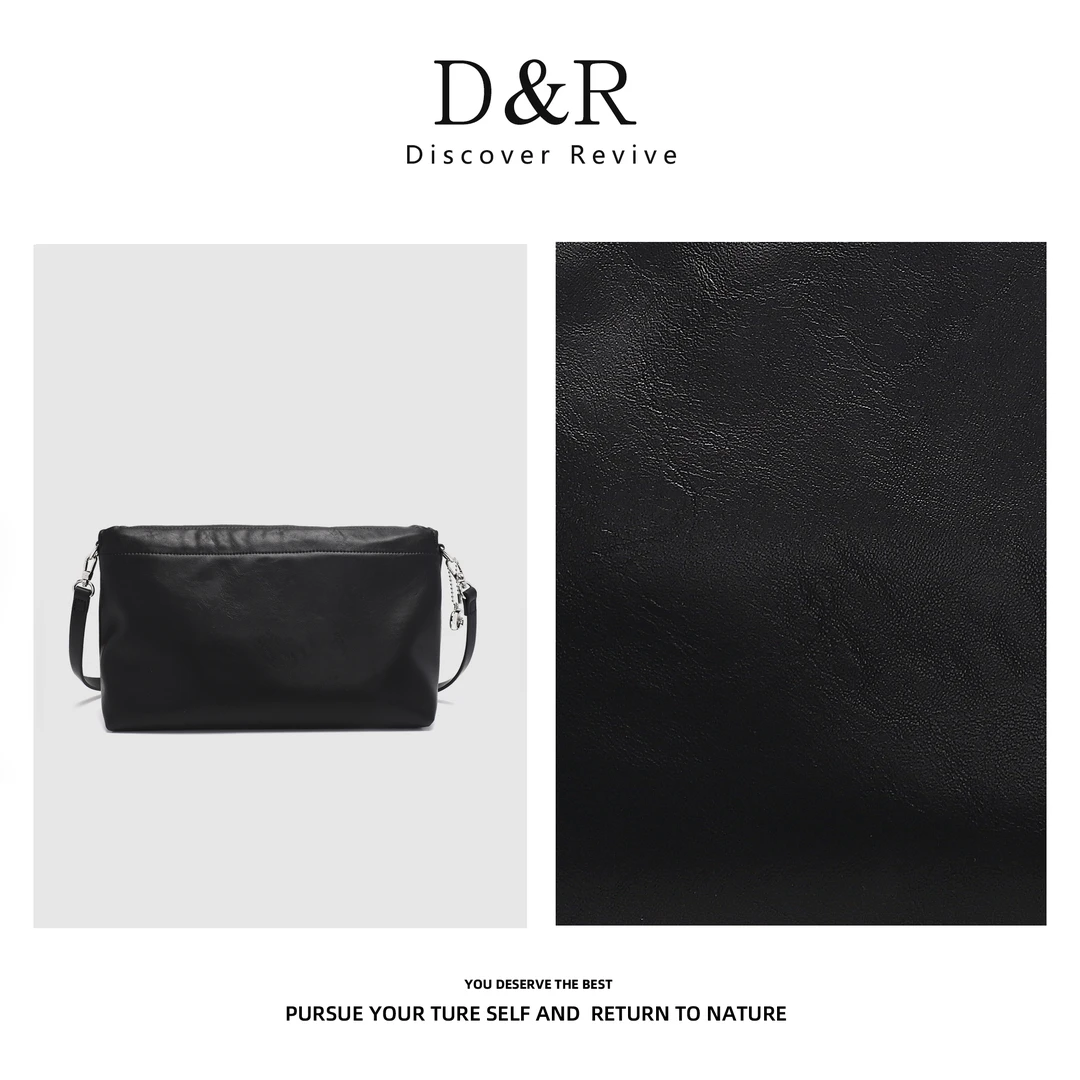 Discover Revive2025年经典单肩斜挎简约百搭小方包E472-黑