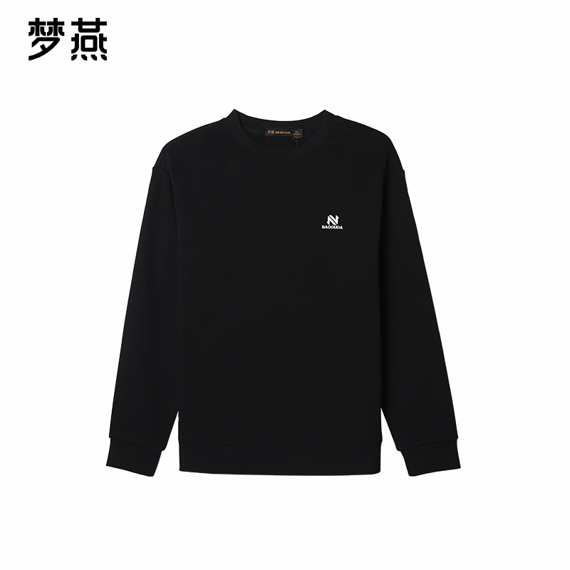 梦燕男士秋冬长袖时尚运动休闲黑色圆领卫衣ZA65B4004D