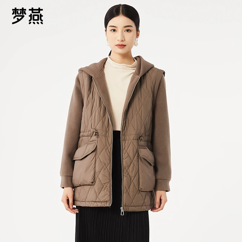 梦燕秋冬女士连帽宽松百搭休闲加厚保暖时尚外套CY31B4001D