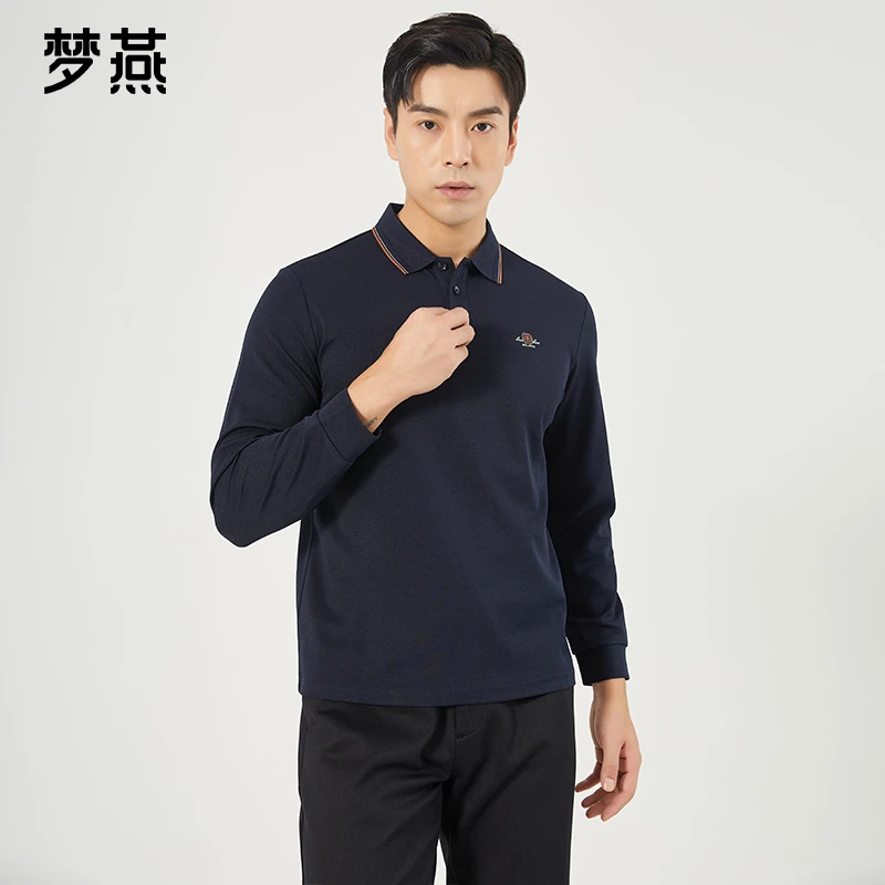 梦燕男士时尚运动休闲商务翻领宽松T恤XA34B4026D