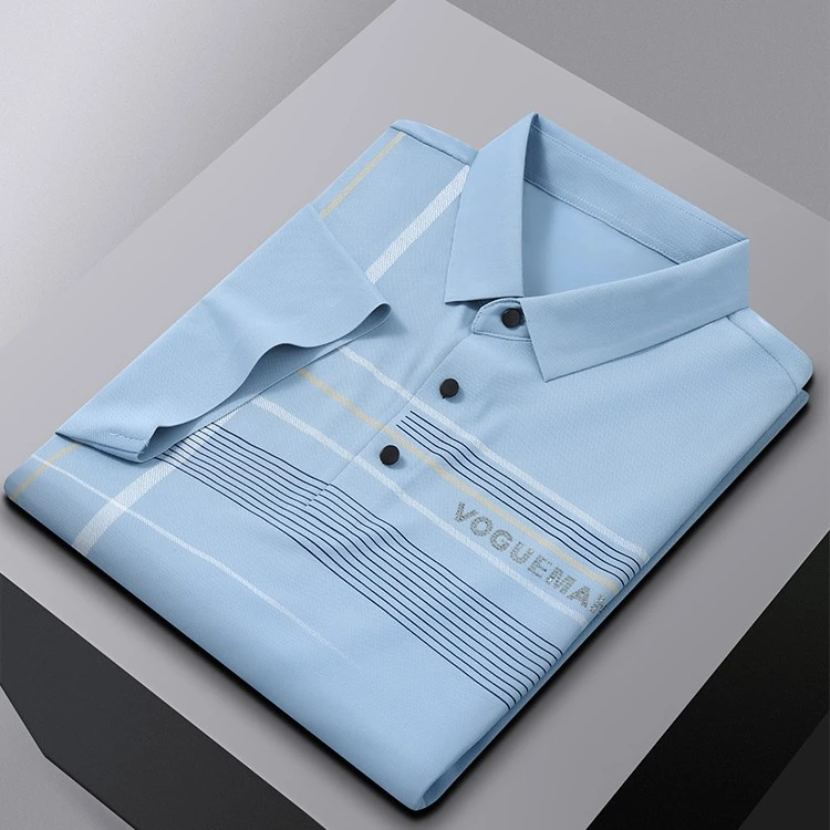 夏季冰丝无痕休闲百搭短袖POLO衫男士纯色潮翻领短袖T恤上衣男装